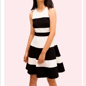kate spade stripe a-line ponte dress